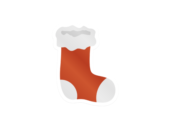 Christmas Illustration Fluffy Red Sock Graphics Review