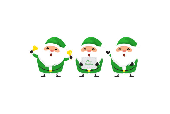 Christmas Santa Character Vector Set 11 Graphics & Illustrations