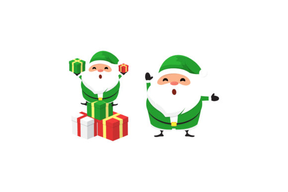 Christmas Santa Character Vector Set 28