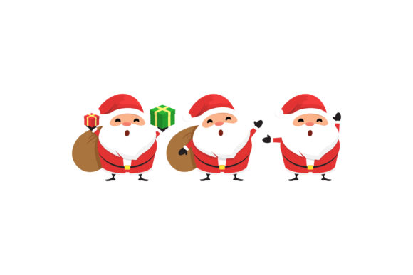 Christmas Santa Character Vector Set 5 Graphics Review