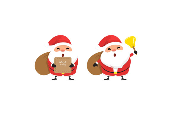 Christmas Santa Set Illustrations Design: Graphics Review