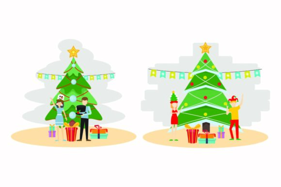 Christmas Sparkle Tree Vector Set – Festive Graphics for Digital Sellers