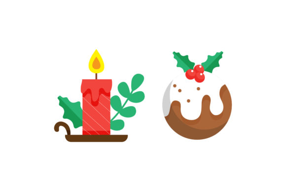 Cookies and Candle Christmas Set: Editorial Graphics