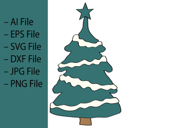 Cute and Pretty Elegant Christmas Tree Graphics & Illustrations