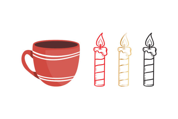 Hot Drink and Candle Christmas Set Graphics Review