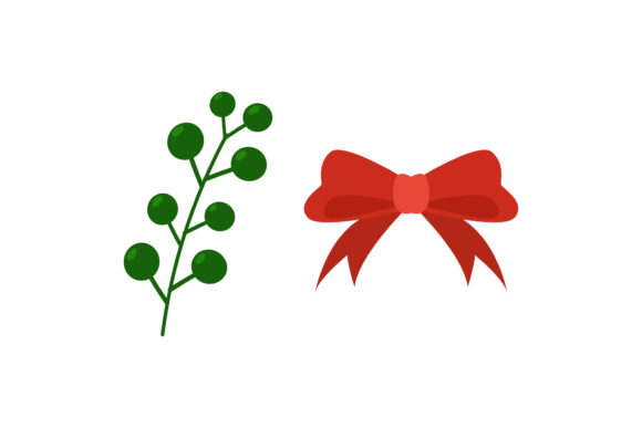 Mistletoe Ribbon Christmas Set: Graphics & Illustrations