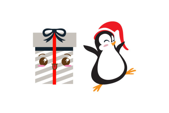 Penguin and Gift Christmas Vector: Graphics & Illustrations Review