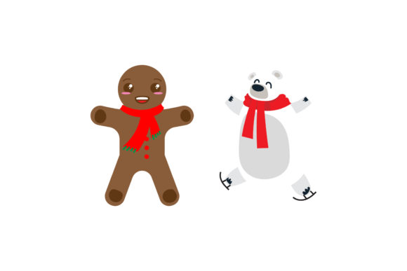 Set Cookie and Bear Asset Christmas: Graphics & Illustrations