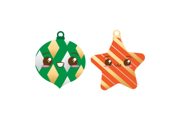 Set Cute Ornaments Christmas Vectors: Graphics Review