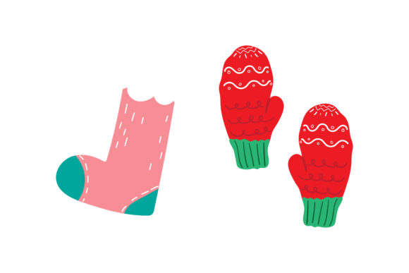 Stocking Gloves Set Christmas Vector Review